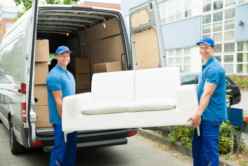 Removals team packing and preparing items for a Watford move