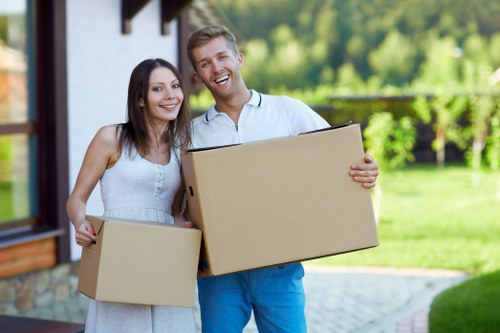 Local packing supplies and boxes arranged for a Watford relocation