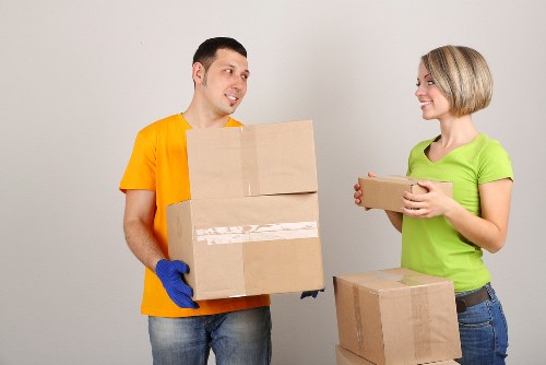 Careful loading of student furniture and packed belongings