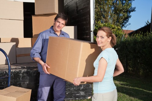 Moving items through a shared hallway in a Watford apartment block